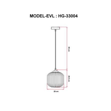 ไฟช่อ EVL HG-33004 ขาว/ดำ 1 หัว_2