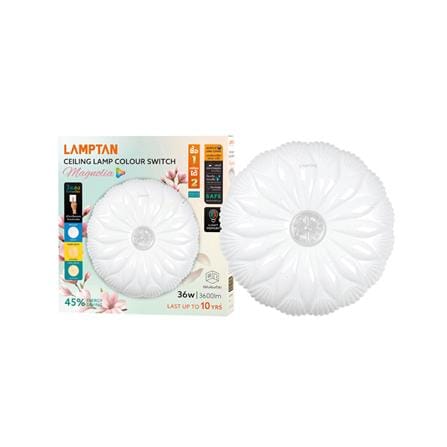 ไฟเพดาน LED LAMPTAN MAGNOLIA 15 นิ้ว 36 วัตต์ DAYLIGHT/COOL WHITE/WARM WHITE สีขาว_3