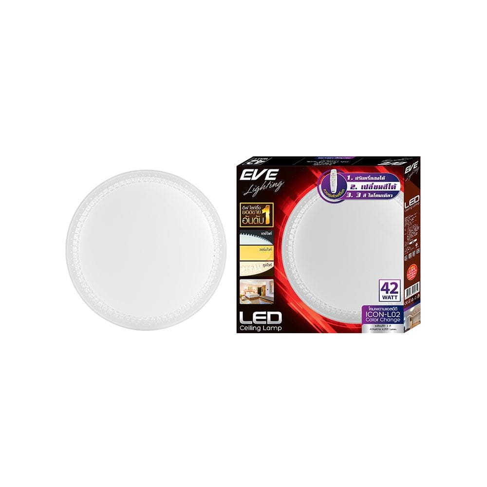 ไฟเพดาน LED EVE 570931 20 นิ้ว 42 วัตต์ DAYLIGHT/COOL WHITE/WARM WHITE สีขาว