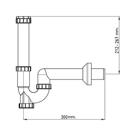 ท่อน้ำทิ้งอ่างล้างหน้ากระปุก DONMARK GL-5306 30 ซม._1