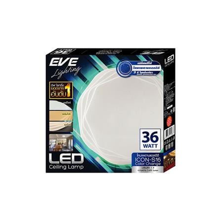 ไฟเพดาน LED EVE 570887 15 นิ้ว 36 วัตต์ DAYLIGHT/COOL WHITE/WARM WHITE สีขาว_3
