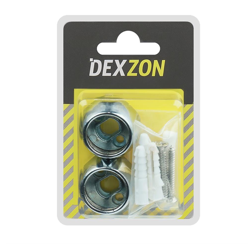 ตัวรับท่อกลม DEXZON PHZ-34 SKP สีโครม แพ็ก 2 ชิ้น