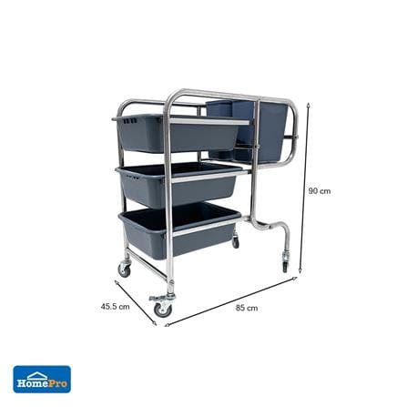 รถเข็น 3 ชั้น STACKO CANTEEN C 85X45.5X90 ซม. สีเทา_5