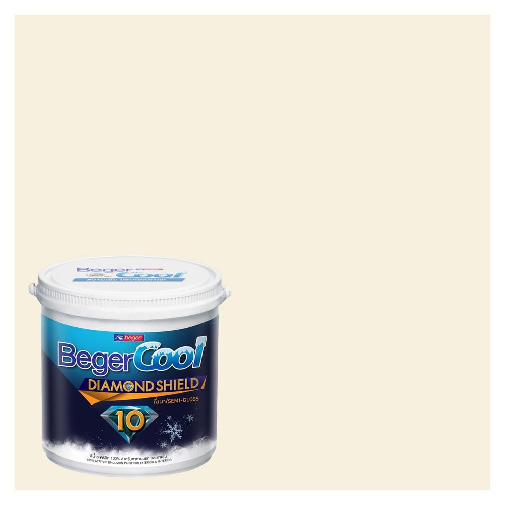 สีน้ำทาภายนอก BEGER COOL DIAMONDSHIELD 10 สี SILKEN SAND #OW-8-2 กึ่งเงา 9 ลิตร