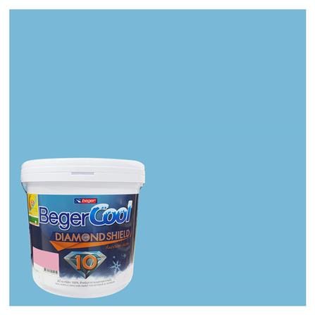สีน้ำทาภายนอก ชนิดกึ่งเงา BEGER COOL DIAMONDSHIELD 10 034-4 สี BRISK BAY 9 ลิตร_0