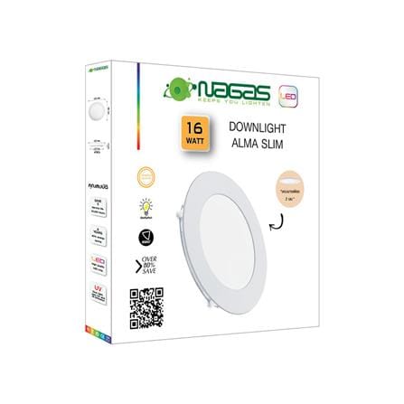 ดาวน์ไลท์ LED NAGAS ALMA SLIM 7.6 นิ้ว 16 วัตต์ WARM WHITE สีขาว_3