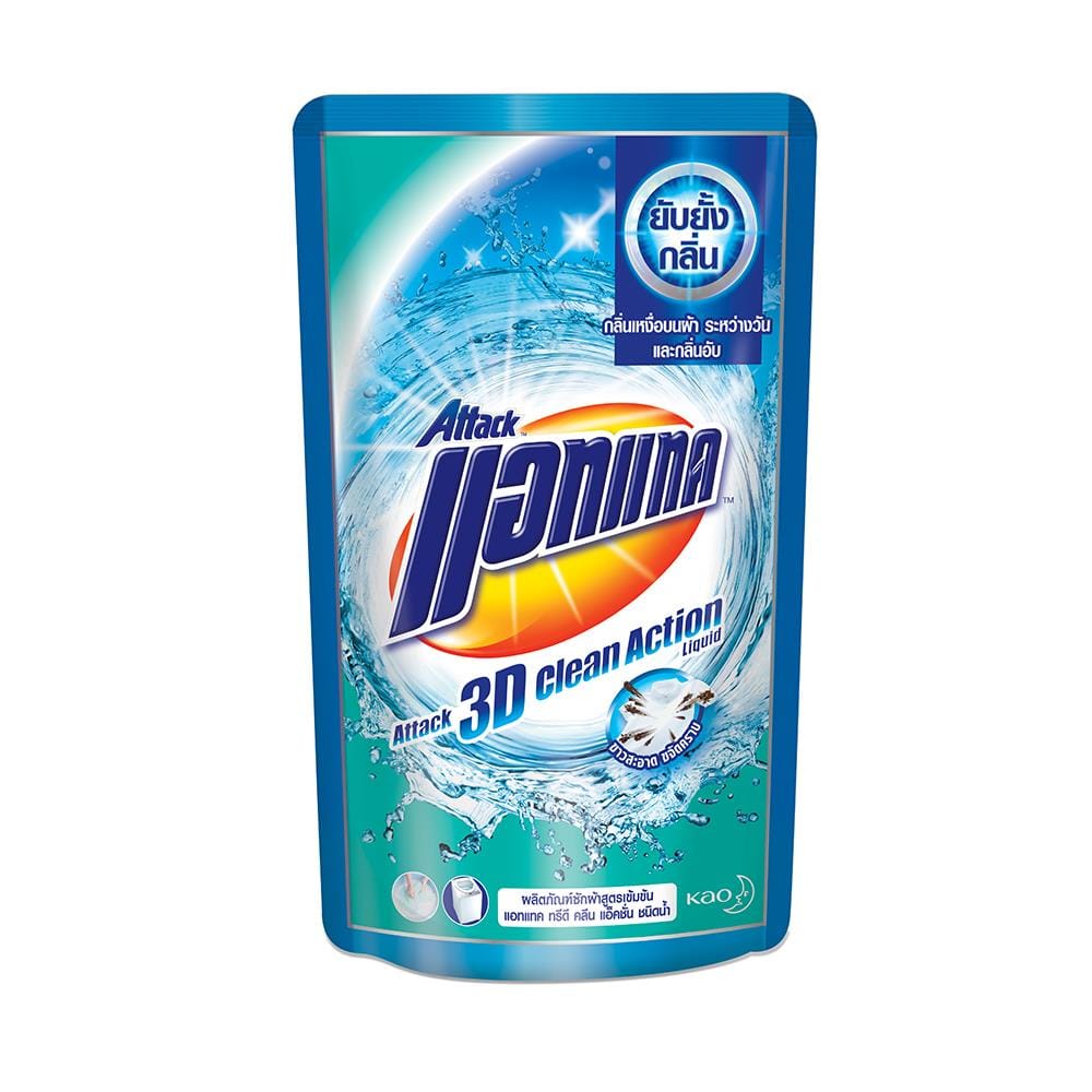 รีฟิลน้ำยาซักผ้า ATTACK 3D CLEAN ACTION 770 มล. 2แถม1