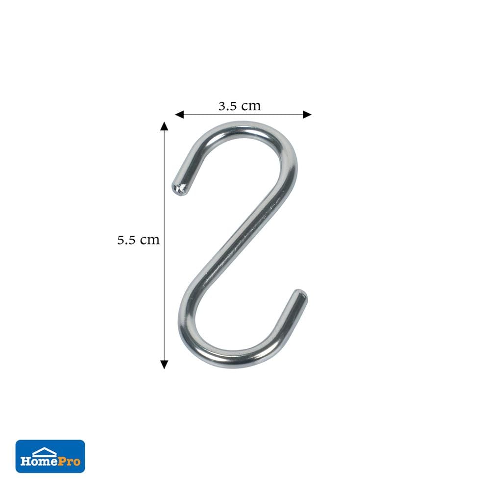 ตะขอสเตนเลสตัว S DEXZON SSL-50 5/8 นิ้วX4 มม. แพ็ก 5 ชิ้น
