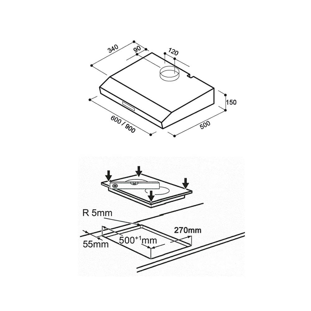 เตาฝัง+เครื่องดูดควัน TEKA VE2SCV02+C605
