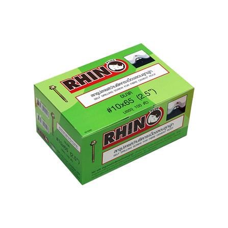 สกรูลอนลูกฟูกแปเหล็ก RHINO 10X65 มม. 100 ชิ้น_1