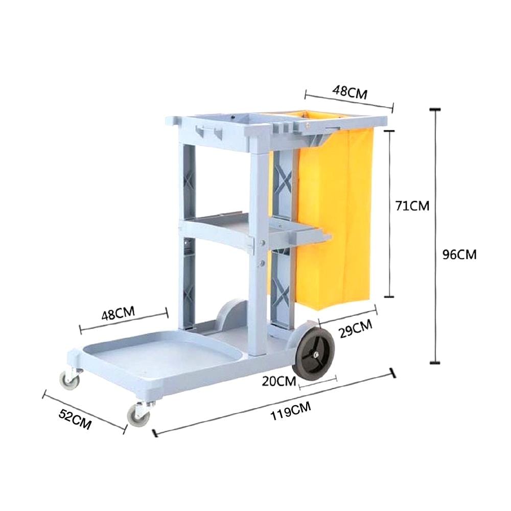 รถเข็นจัดเก็บอุปกรณ์ทำความสะอาด ACCO 119x52x96 ซม. สีเทา