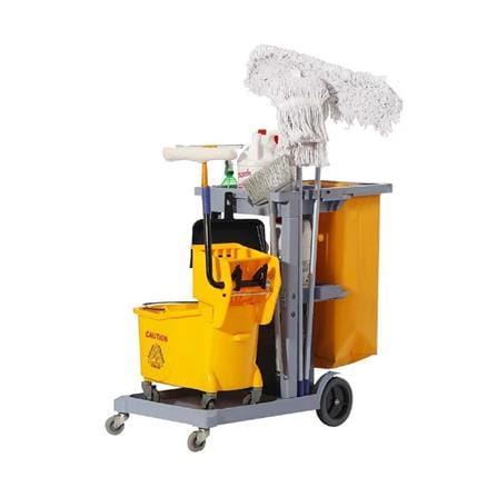 รถเข็นจัดเก็บอุปกรณ์ทำความสะอาด ACCO 119x52x96 ซม. สีเทา_2