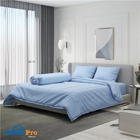 ชุดผ้าปูที่นอน 5 ฟุต 6 ชิ้น HOME LIVING STYLE MIRAGE สีฟ้า_0