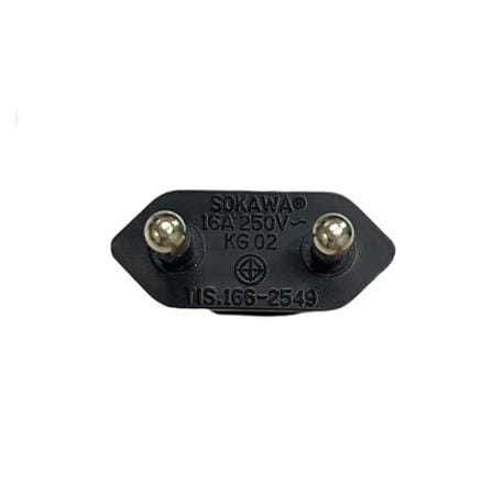 หัวปลั๊ก 2 ขากลมพร้อมสาย VKF SOKAWA 2x0.5 ตร.มม. 10 ม. สีดำ_1