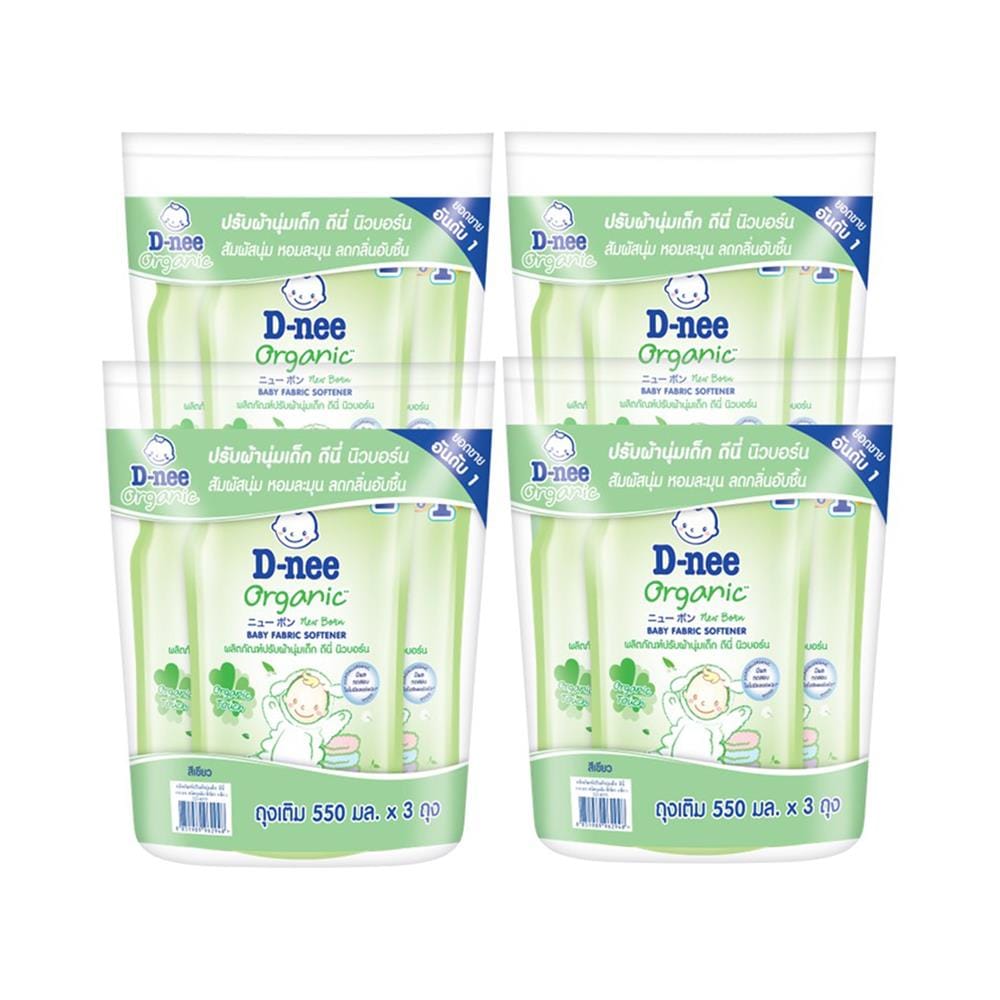 น้ำยาปรับผ้านุ่ม D-NEE NEW BORN NATURAL TIME 530 มล. สีเขียว 12 ชิ้น