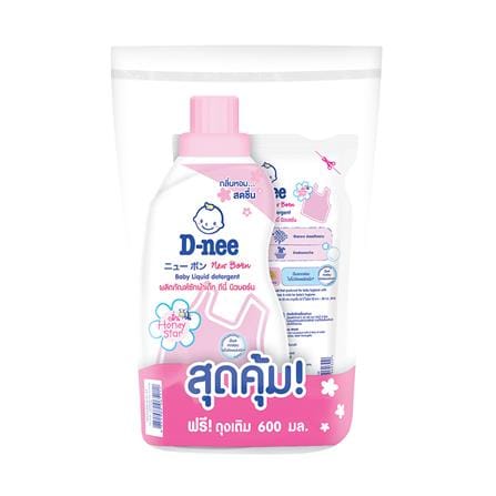 น้ำยาซักผ้า D-nee นิวบอร์น ฮันนี่ สตาร์ 700+600 มล._0