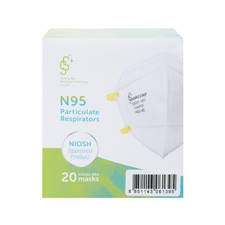 หน้ากากอนามัย N95 PM2.5 SHINING STAR สีขาว 20 ชิ้น_3