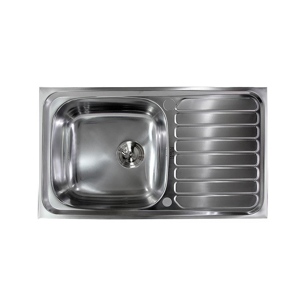 ซิงค์ฝัง 1หลุม 1ที่พัก KARAT FAUCET KK-01-011H-63 สีเงิน