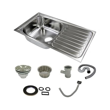 ซิงค์ฝัง 1หลุม 1ที่พัก KARAT FAUCET KK-01-011H-63 สีเงิน_3