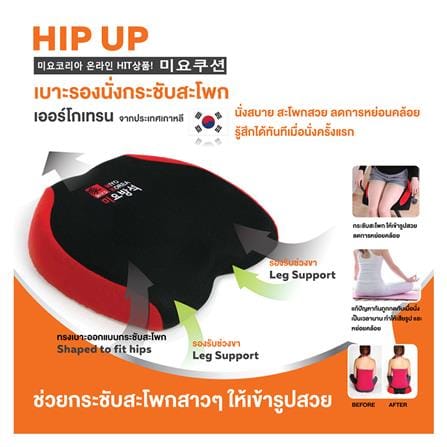 เบาะรองนั่งและรองหลัง ERGOTREND MIYO 15X12 นิ้ว สีแดง-ดำ_5