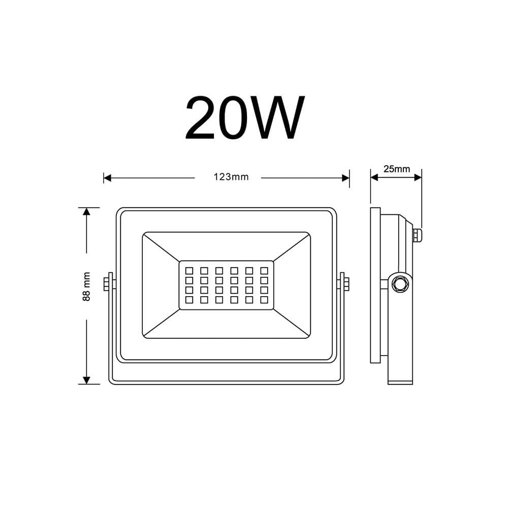 สปอตไลท์ภายนอก LED SHINING FLOOD LIGHT 20 วัตต์ DAYLIGHT