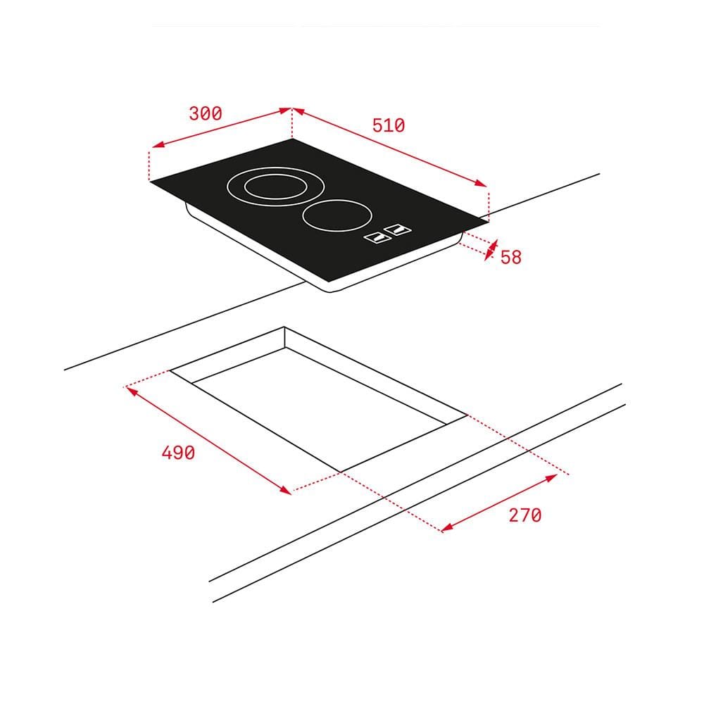 เตาฝังเซรามิก TEKA TZC32320TTCBK 30 ซม.