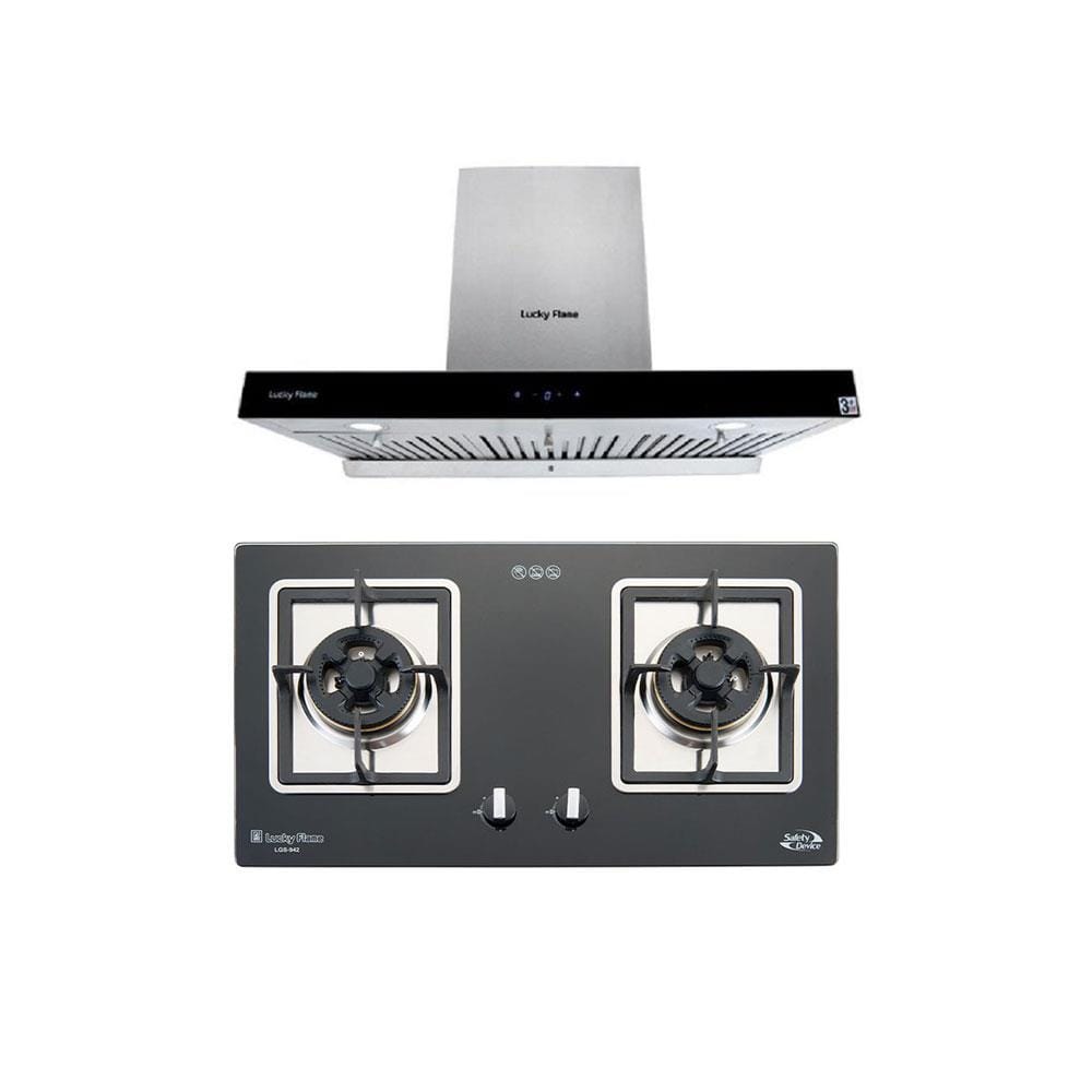 เตาฝัง+เครื่องดูดควัน LUCKY FLAME LGS942+RG971T