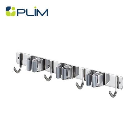 ที่แขวนไม้ม็อปติดผนัง PLIM TITAN 3คลิป 4ตะขอ สีเทา