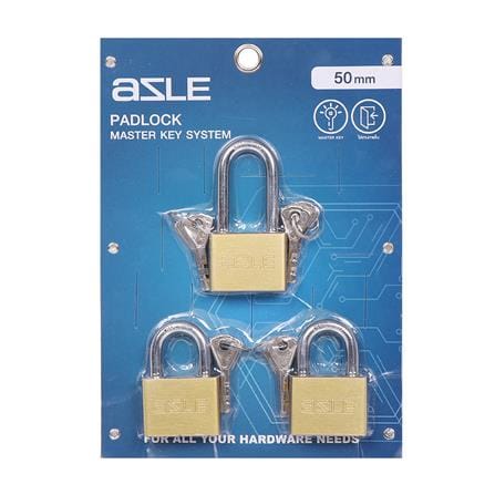 กุญแจมาสเตอร์คีย์ AZLE 50 มม. สีทองเหลืองขัดเงา (แพ็ก 3 ชิ้น)_2