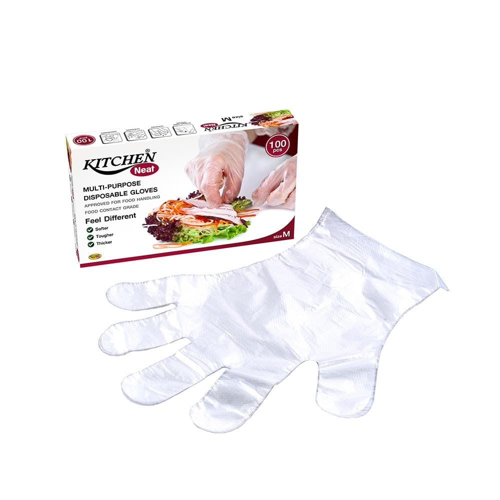 ถุงมือครัว HDPE KITCHEN NEAT ไซซ์ M 100 ชิ้น/กล่อง
