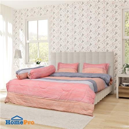 ชุดผ้าปูที่นอน 6 ฟุต 7 ชิ้น HOME LIVING STYLE MOTIVE สีส้ม_0