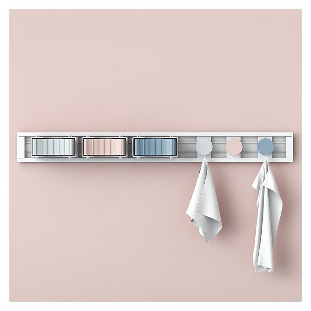 ที่เก็บอุปกรณ์ทำความสะอาดติดผนัง ACCO PASTEL6 สีชมพู/ฟ้า/เทา