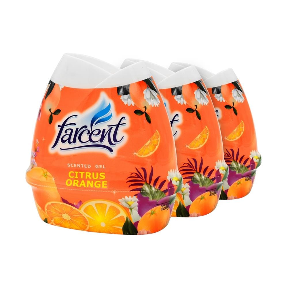 เจลปรับอากาศ FARCENT CITRUS ORANGE 200 ก. แพ็ก 3 ชิ้น