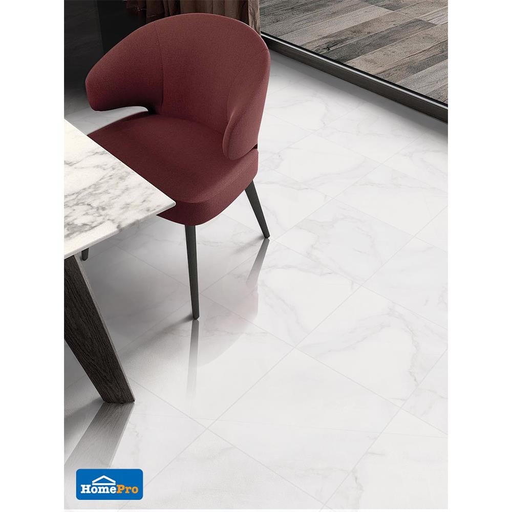 กระเบื้องพื้นพอร์ซเลน  16x16 นิ้ว COTTO เบอร์เรี่ยน ขาว ExC PM 0.96M2