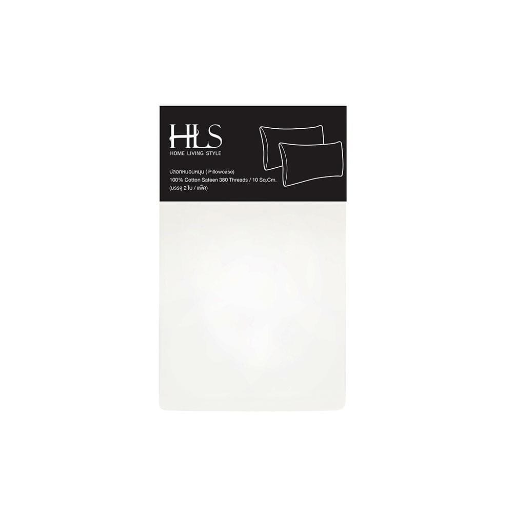 ปลอกหมอนหนุน HOME LIVING STYLE COTTON SATEEN สีขาว แพ็ก 2 ชิ้น