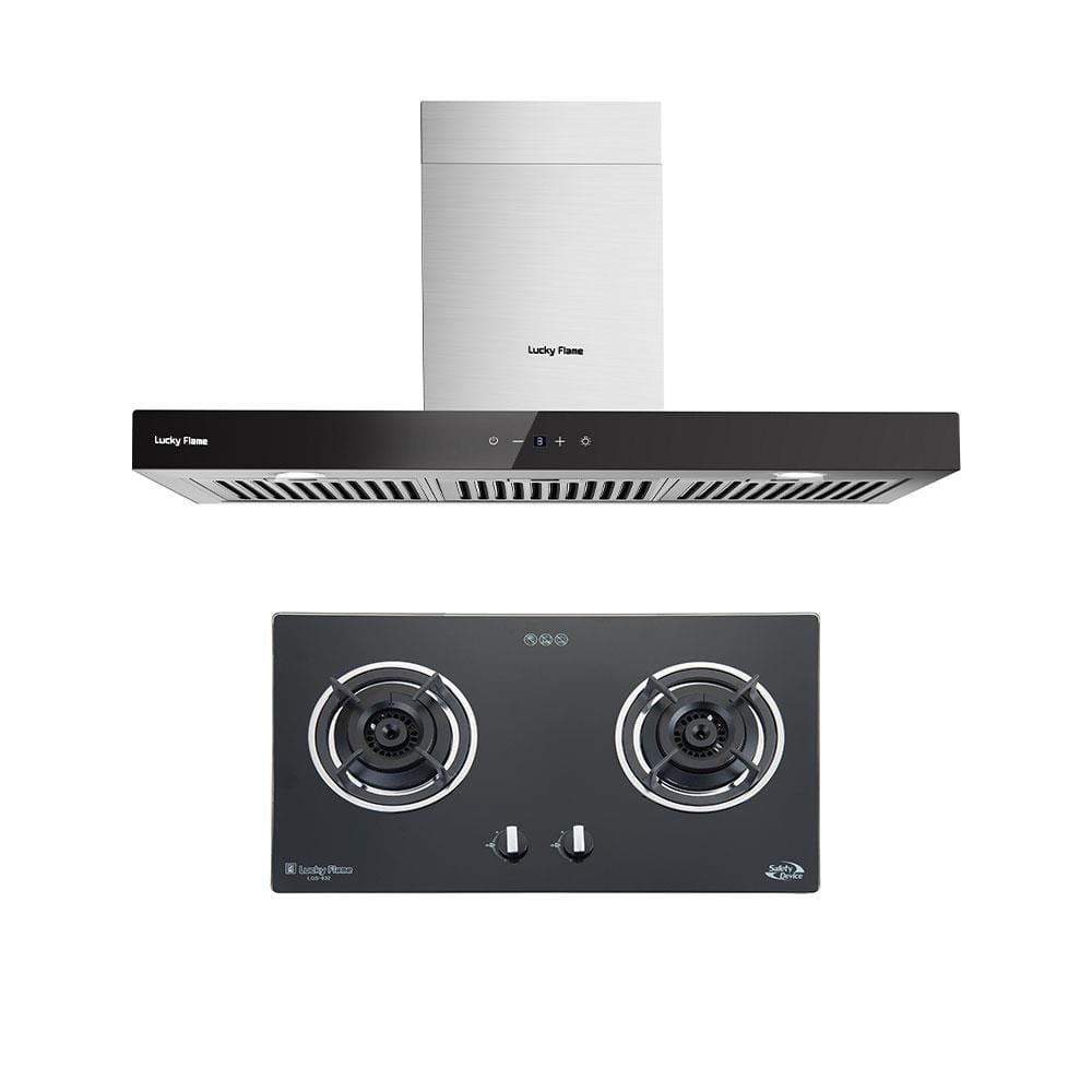 เตาฝัง+เครื่องดูดควัน LUCKY FLAME LGS932+RG971T