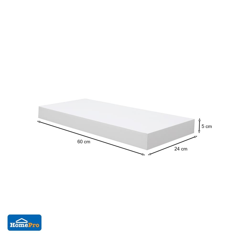 แผ่นชั้นไม้ซ่อนขา STACKO 60x24x5 ซม. สีขาว