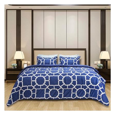 ชุดผ้าปูที่นอน 6 ฟุต 6 ชิ้น PICASSO BASIC สี ROME NAVY BLUE_0