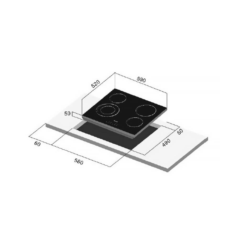 เตาฝังเซรามิก RINNAI RB-6024E-CB 60 ซม.