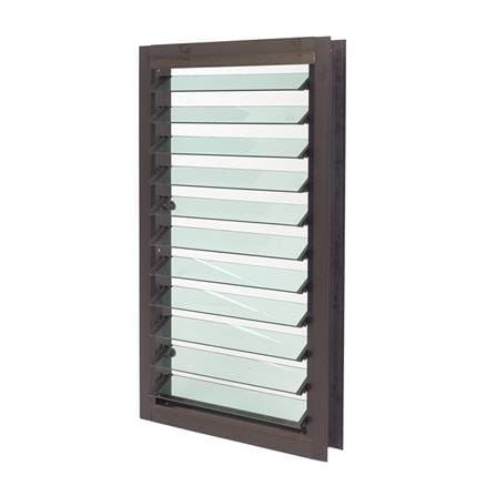 หน้าต่างบานเกล็ด อะลูมิเนียม AZLE 60x110 ซม. สีชา_2