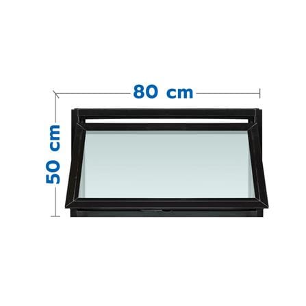 หน้าต่างบานเปิดกระทุ้ง อะลูมิเนียม มุ้ง AZLE 80X50 ซม. สีดำ_0