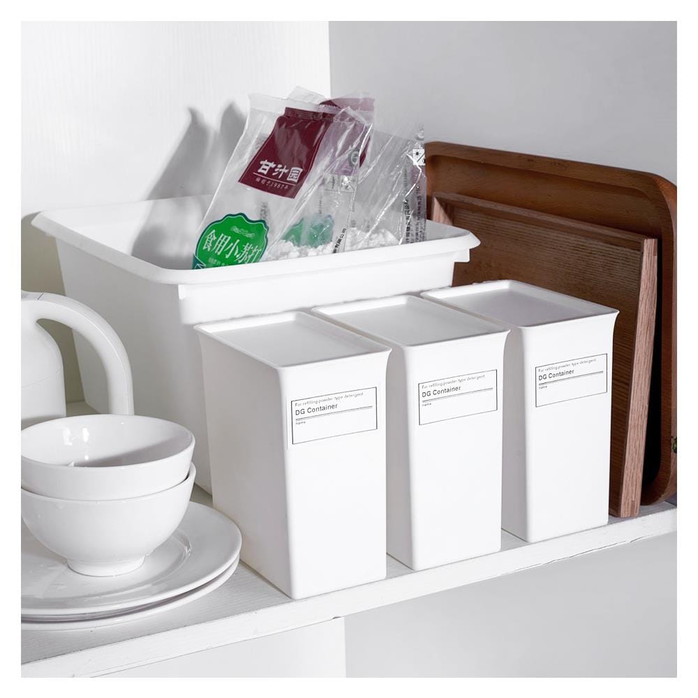 PLASTIC LAUNDRY POWDER STORAGE BOX STACKO PURE 2.5L 16.9X11.2X14.8CM WHITE