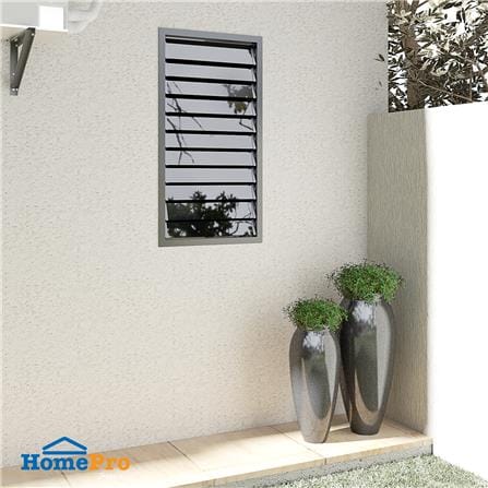 หน้าต่างบานเกล็ด อะลูมิเนียม AZLE 60x110 ซม. สีดำ_1