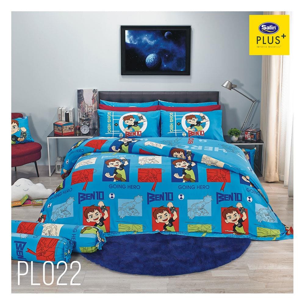 ชุดผ้าปูที่นอน 5 ฟุต 5 ชิ้น SATIN PLUS BENTEN PL022