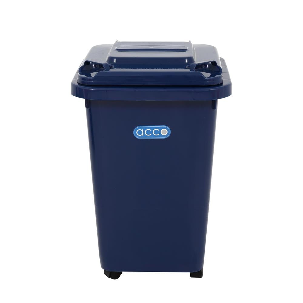 ถังขยะฝาเปิดปิดมีล้อ ACCO CLEAN 32 ลิตร สีน้ำเงิน