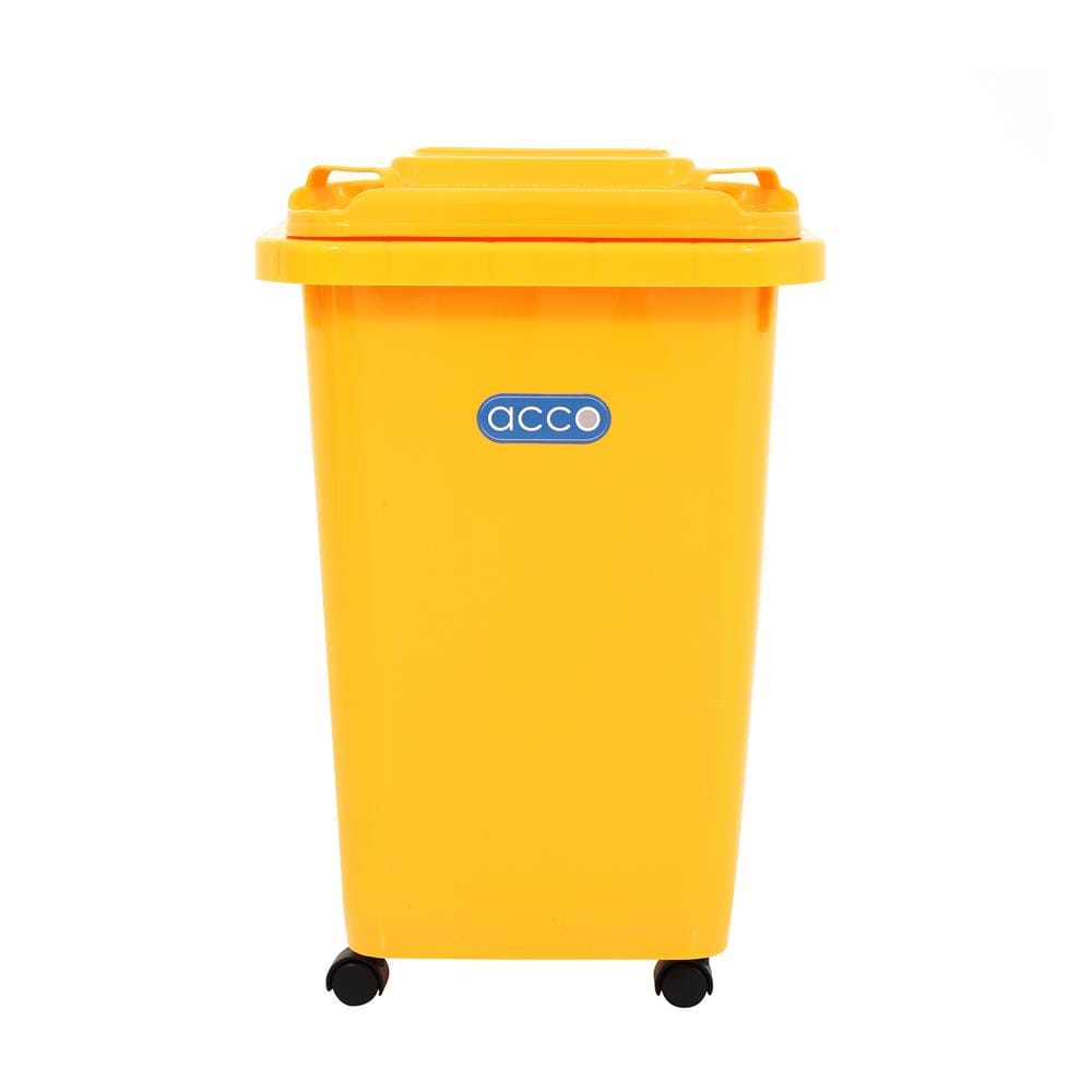 ถังขยะฝาเปิดปิดมีล้อ ACCO CLEAN 32 ลิตร สีเหลือง