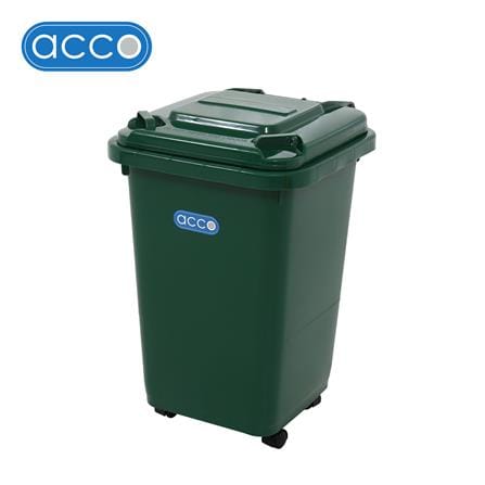 ถังขยะฝาเปิดปิดมีล้อ ACCO CLEAN 32 ลิตร สีเขียว