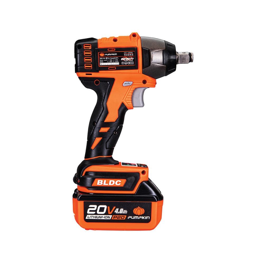 บล็อกกระแทกไร้สาย (พร้อมแบตเตอรี่) PUMPKIN INF-12IWBL 50262 20 โวลต์