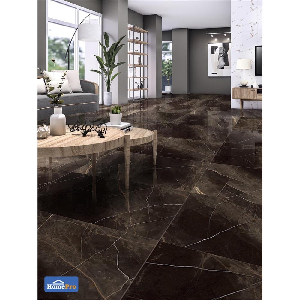กระเบื้องพื้นพอร์ซเลน 80x160 ซม. TARA เอเมอรี น้ำตาล 2.56 ตร.ม.