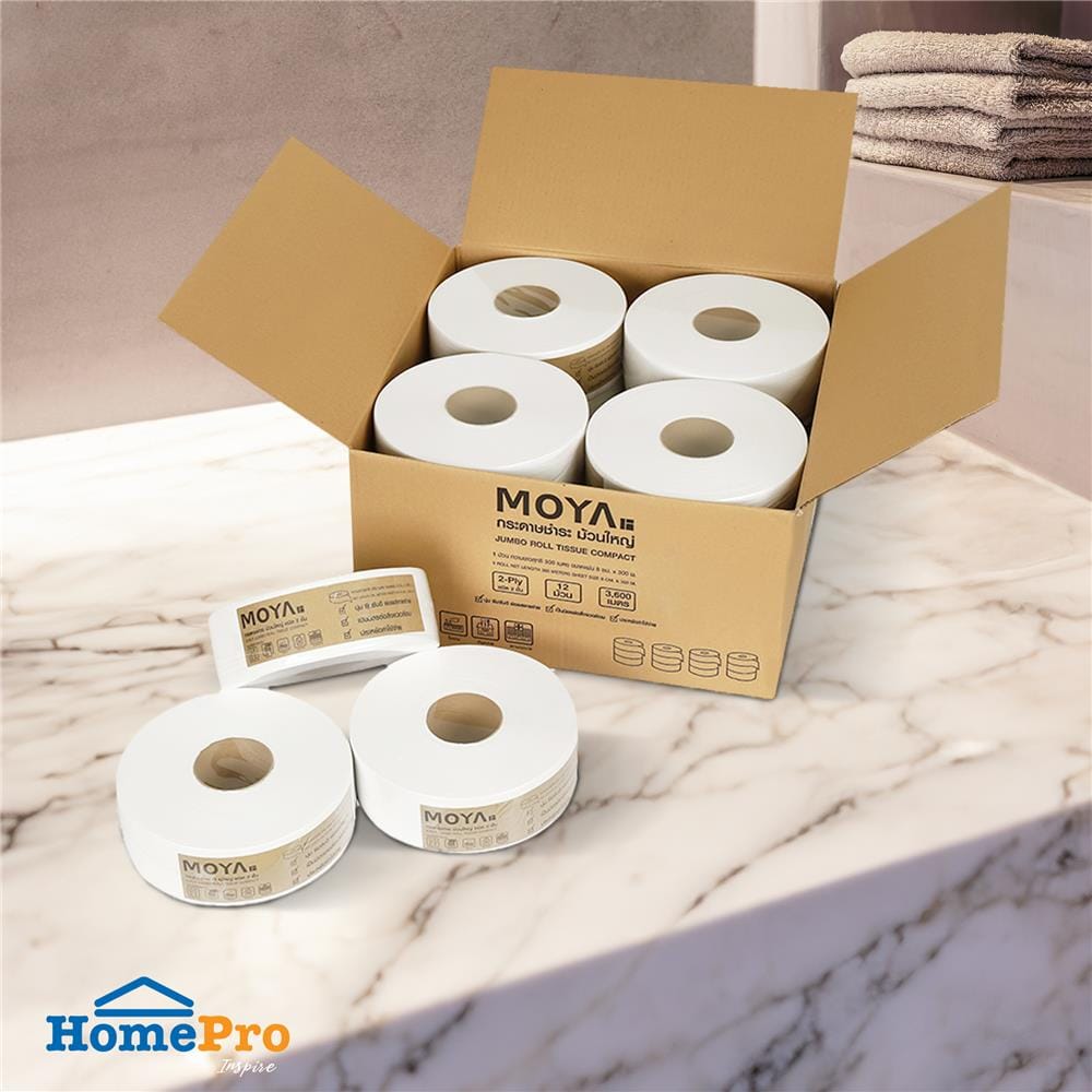 กระดาษชำระ MOYA JRT2PLY 300 ม. แพ็ก 12